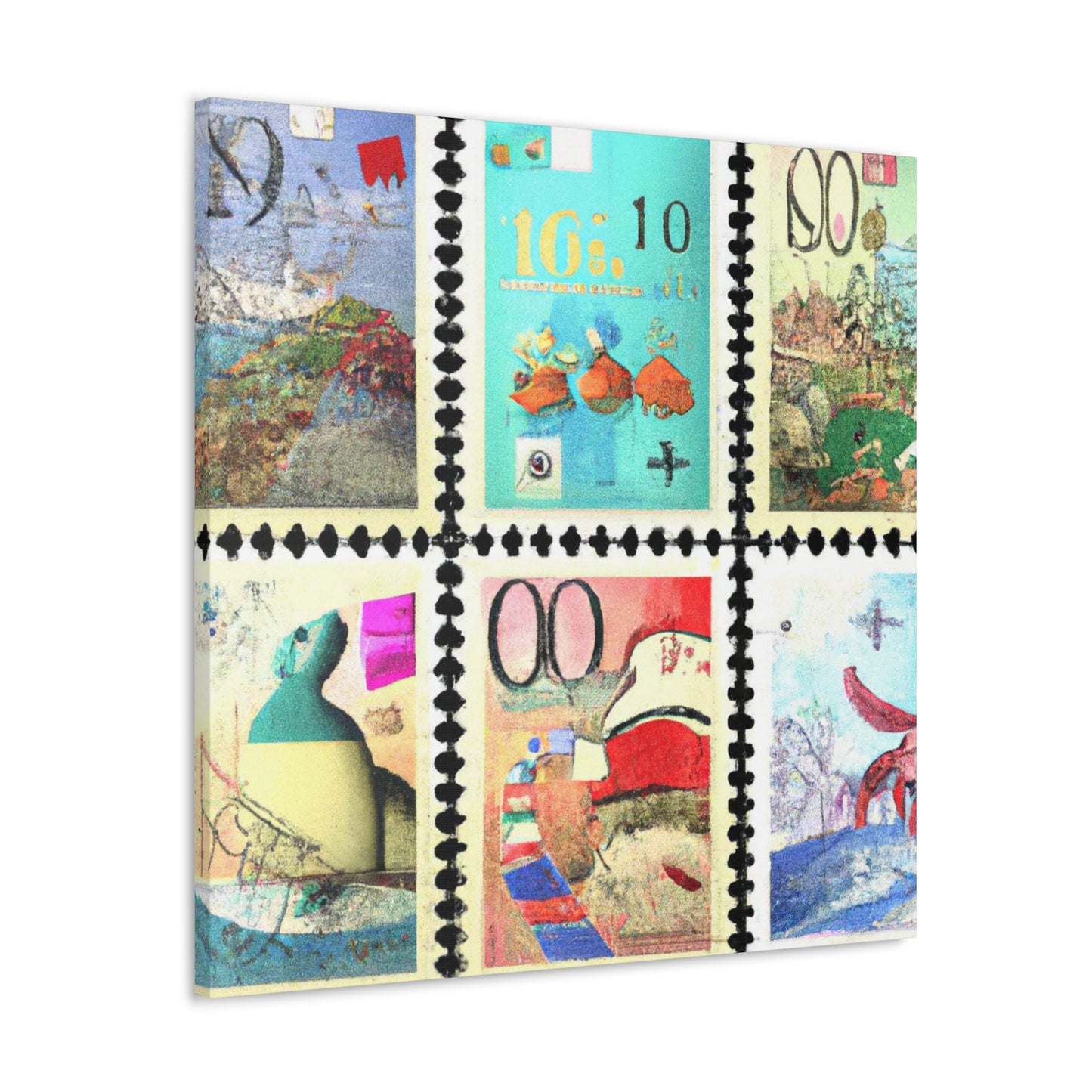 Globelilies - Postage Stamp Collector Canvas Wall Art