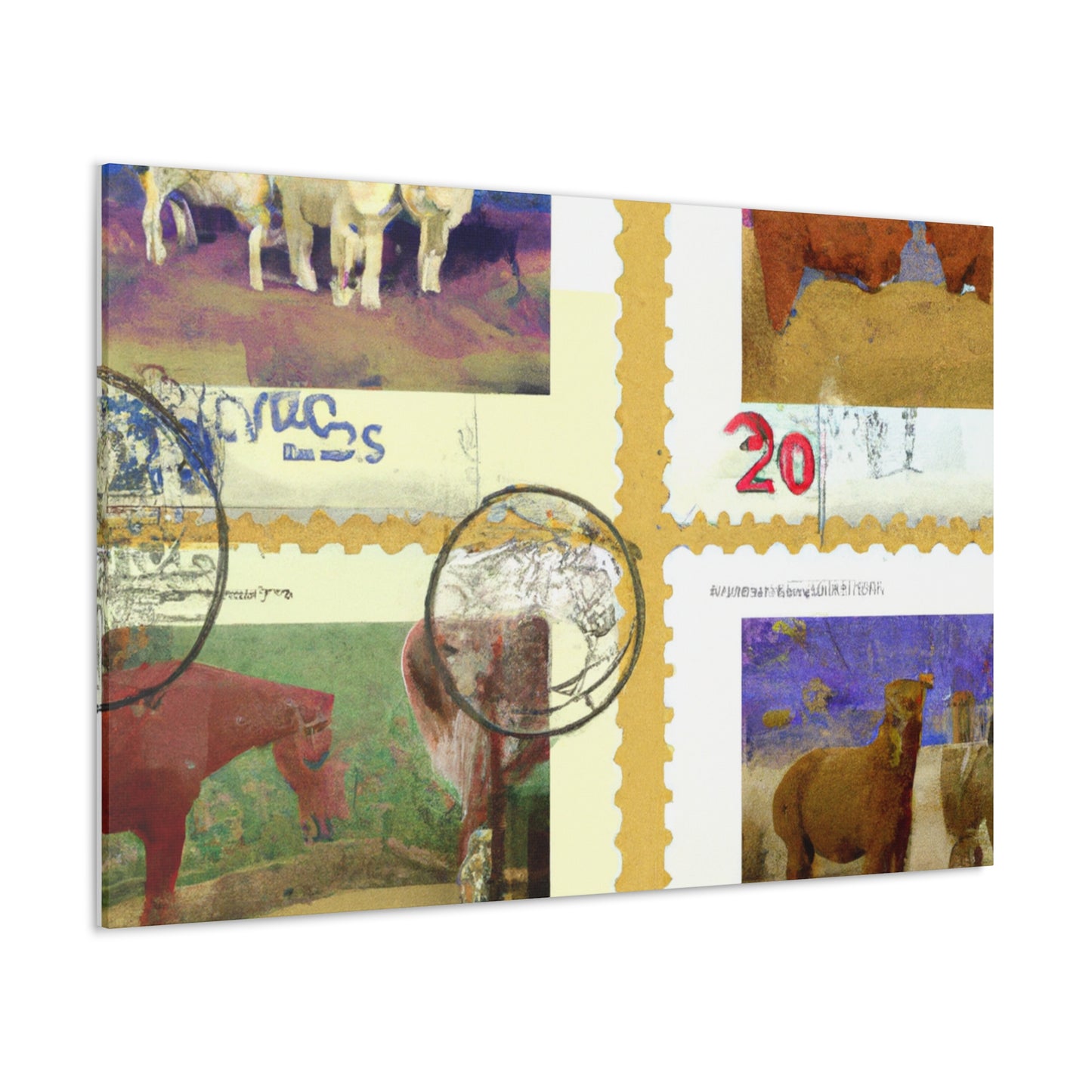 "Cultural Crossroads" - Postage Stamp Collector Canvas Wall Art