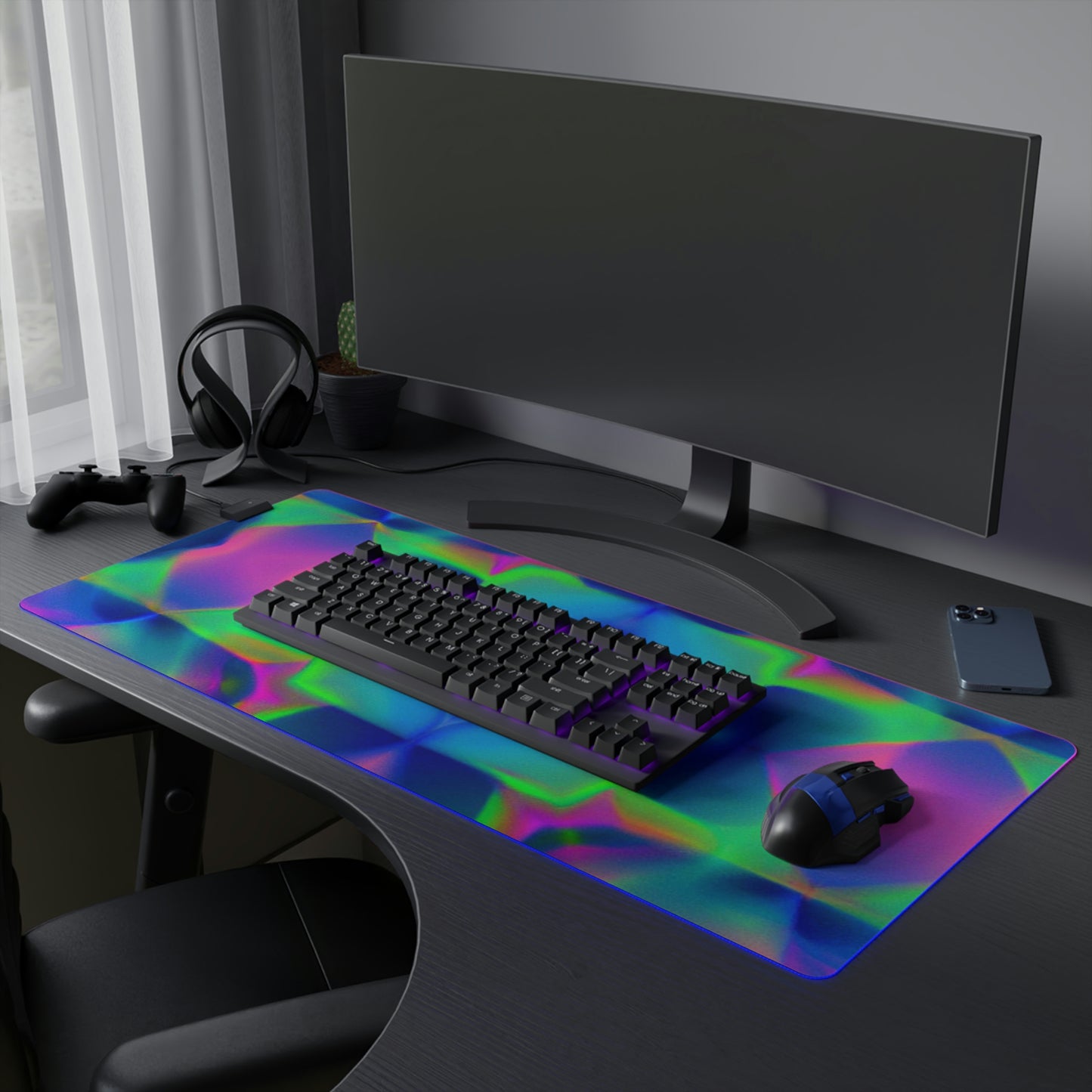 Thea Rockabelly - Psychedelic Trippy LED Light Up Gaming Mouse Pad