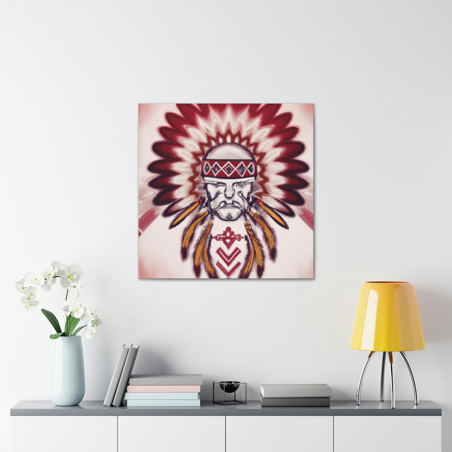 Kimi Wa'uhu (Bright Wolf) - Native American Indian Canvas Wall Art