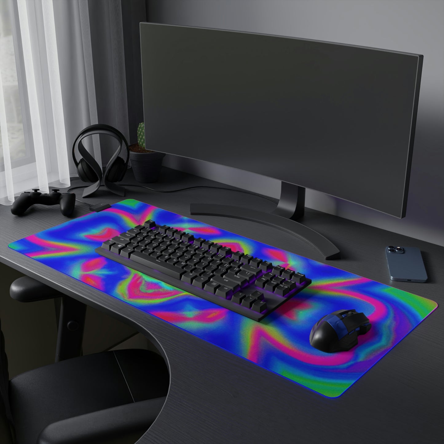 Raymond "Ray" Zipster, Space Cowboy. - Psychedelic Trippy LED Light Up Gaming Mouse Pad