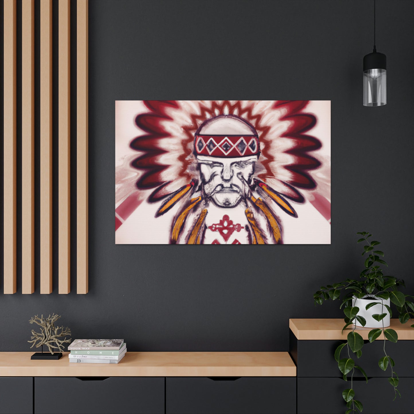 Kimi Wa'uhu (Bright Wolf) - Native American Indian Canvas Wall Art