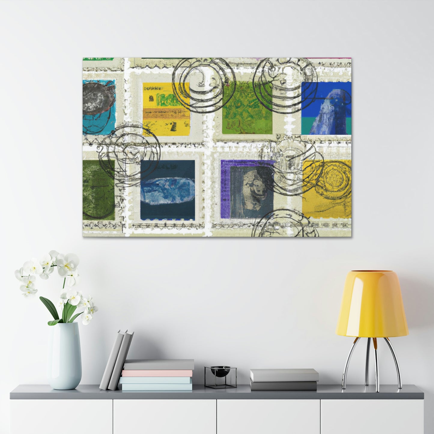 "Worldwide Wonders: An International Postage Stamp Collection" - Postage Stamp Collector Canvas Wall Art