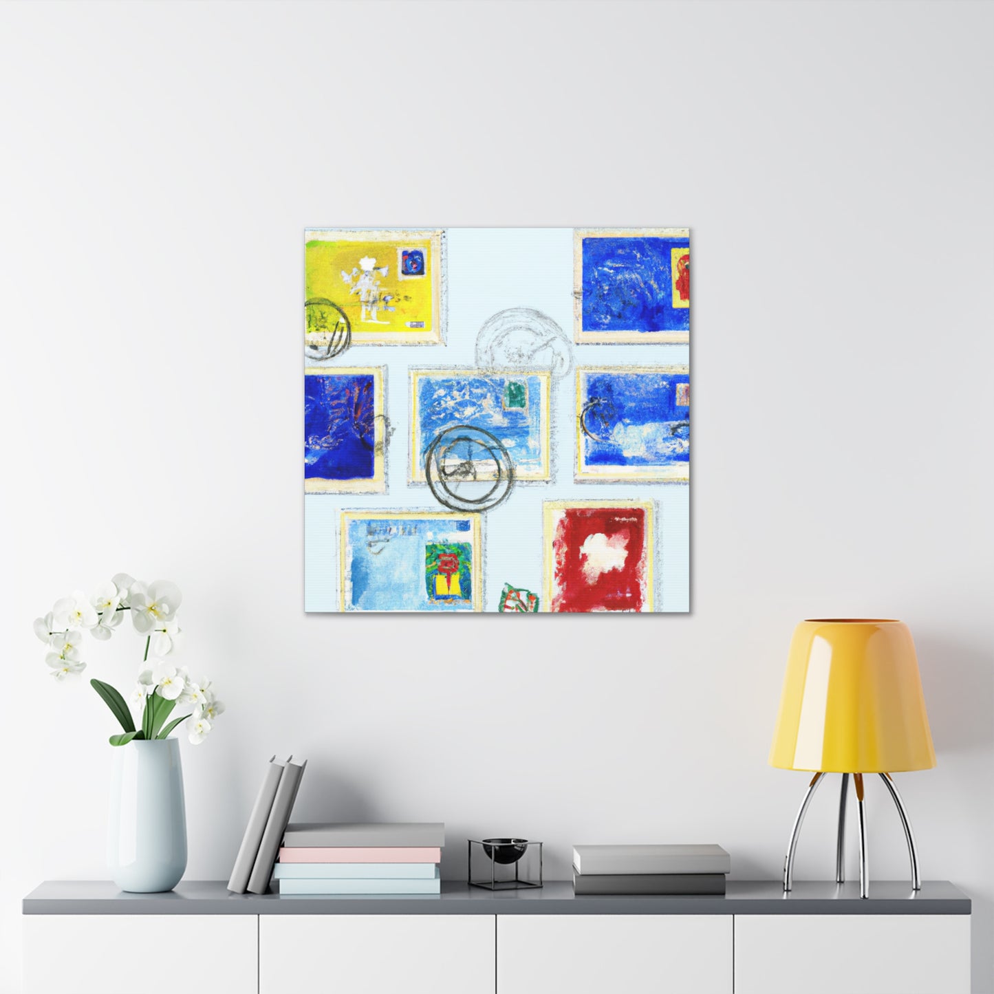 Global Friendship Stamps - Postage Stamp Collector Canvas Wall Art