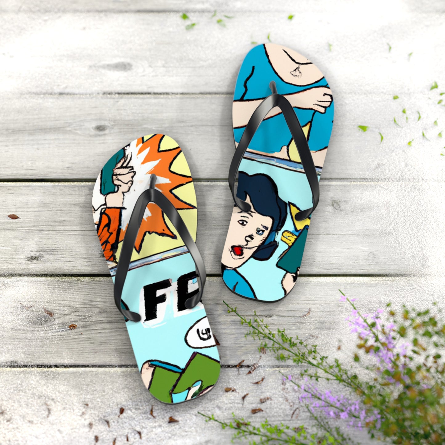 Captain Caliber - Comics Collector Flip Flop Beach Sandals