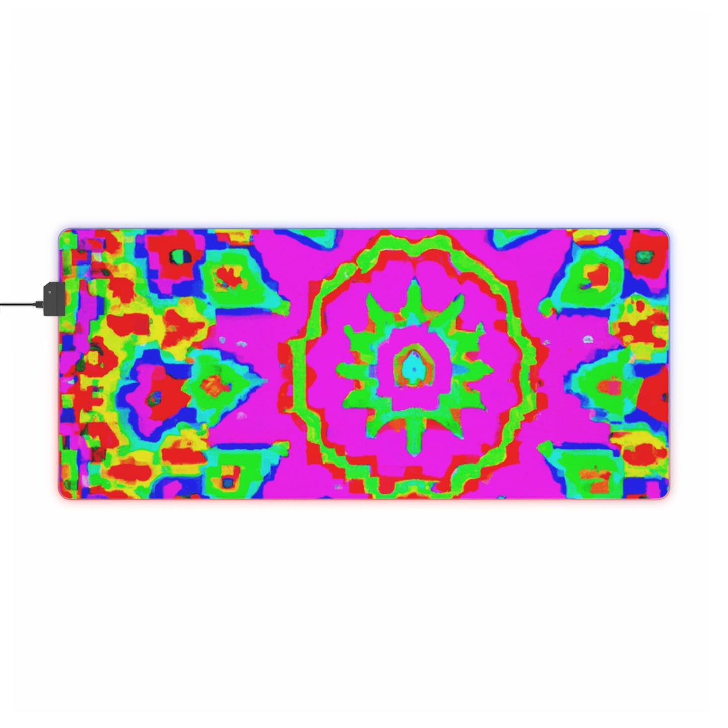 Lacy Lightningbolt - Psychedelic Trippy LED Light Up Gaming Mouse Pad