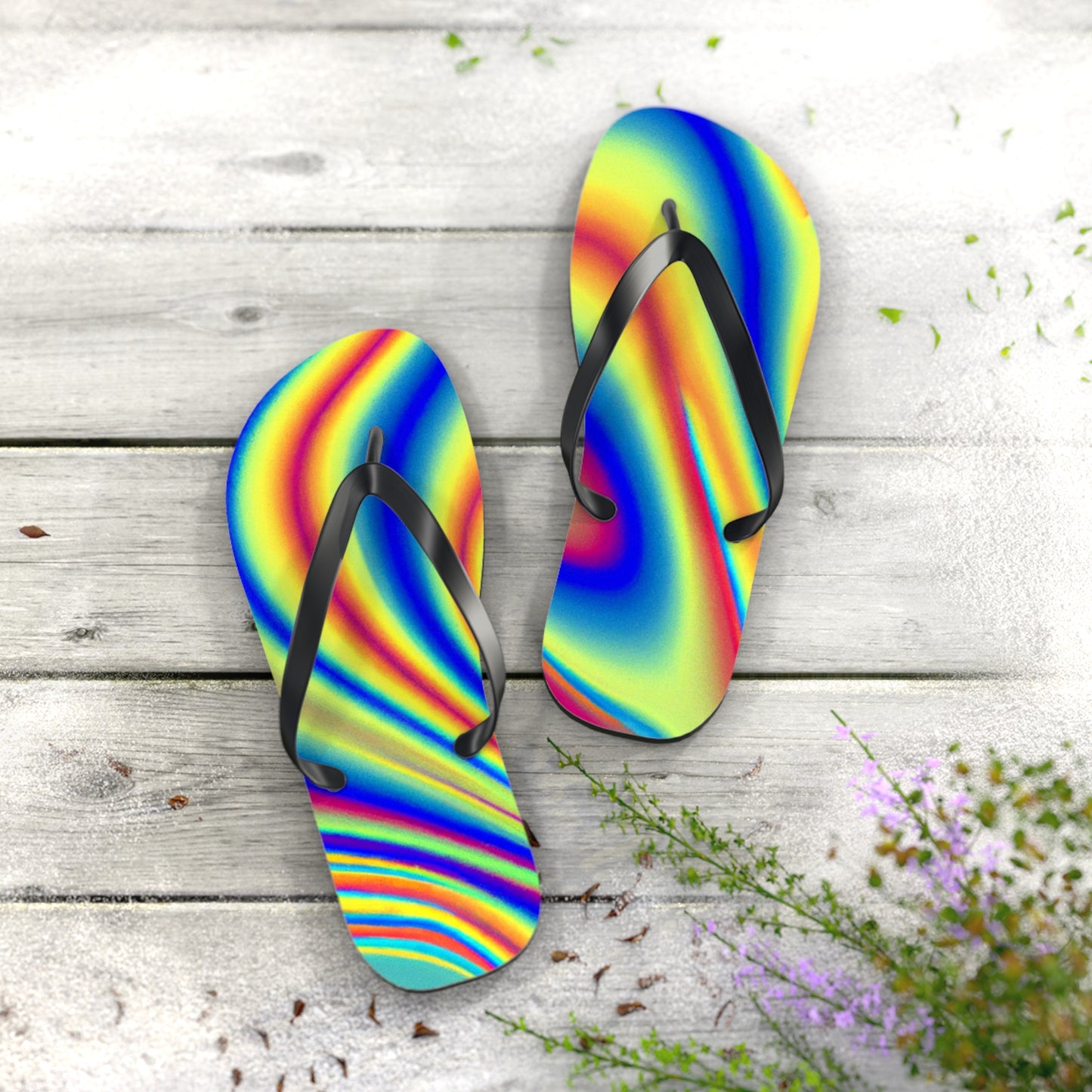 Emily Parkman, Shoe Maker - Psychedelic Trippy Flip Flop Beach Sandals