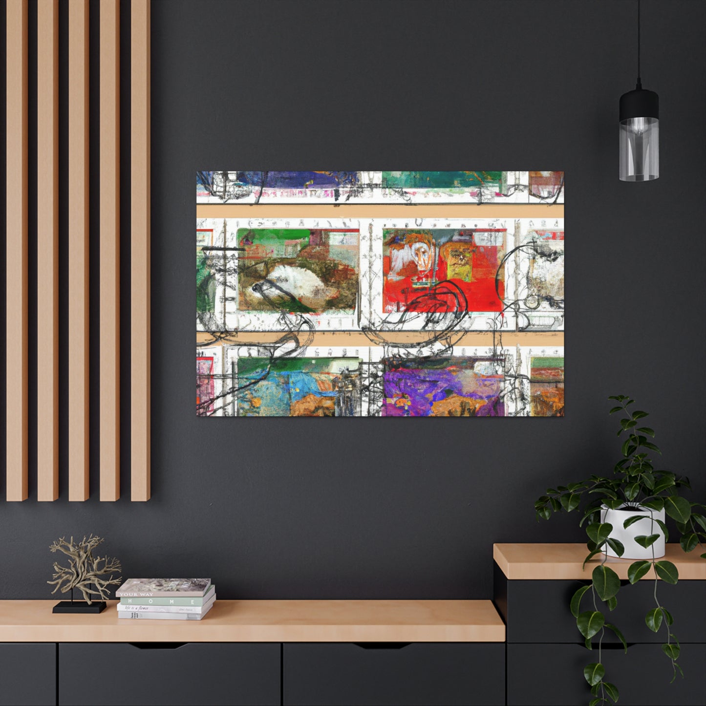 "Cultural Treasures" - Postage Stamp Collector Canvas Wall Art