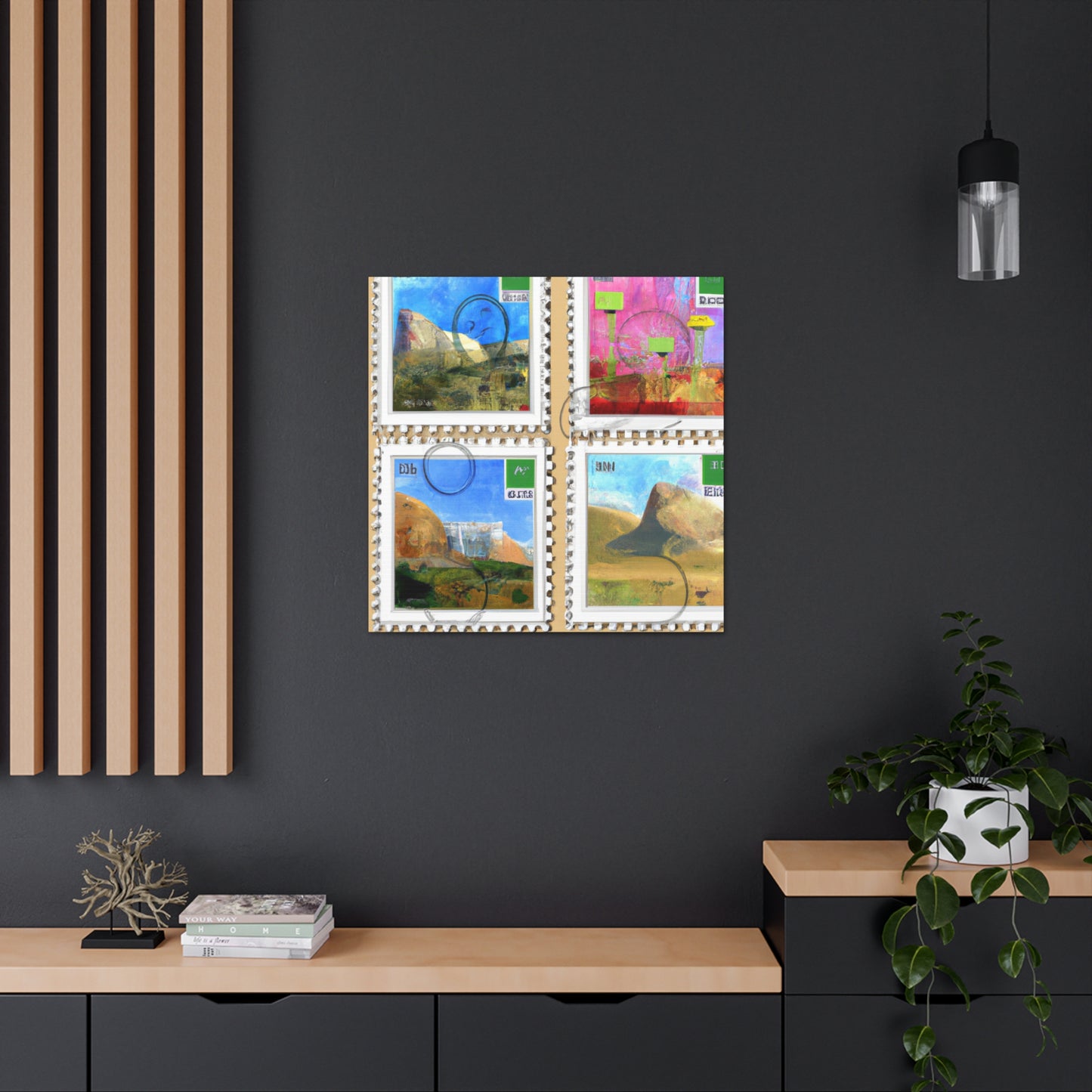 "Global Artistry" - Postage Stamp Collector Canvas Wall Art