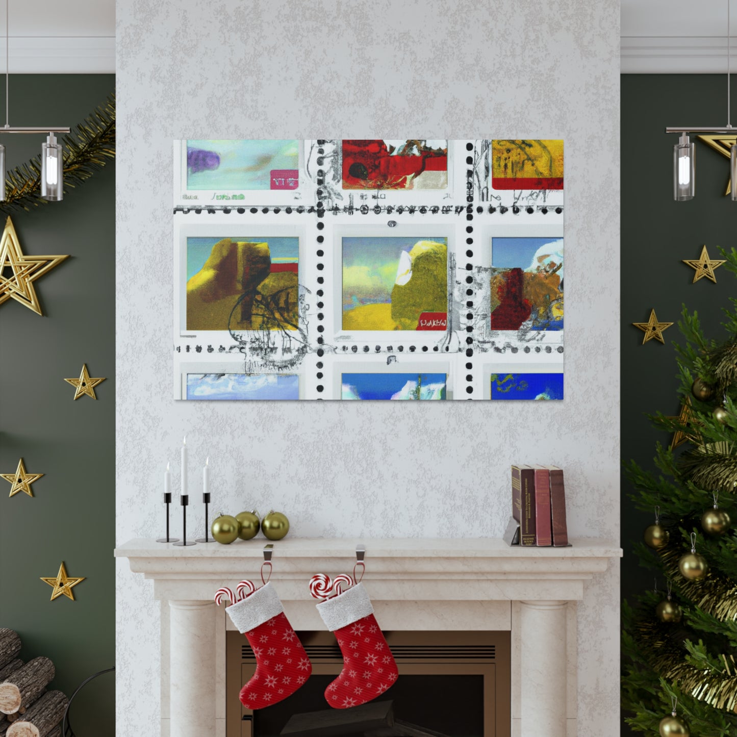 Global Friendship Stamps. - Postage Stamp Collector Canvas Wall Art