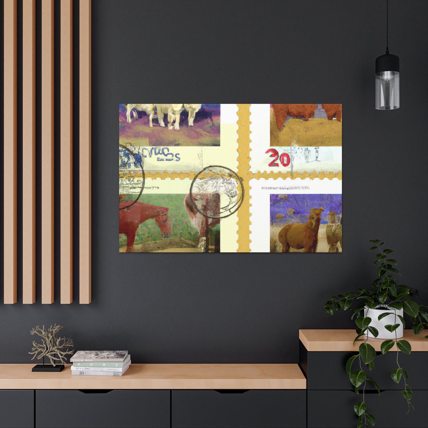 "Cultural Crossroads" - Postage Stamp Collector Canvas Wall Art