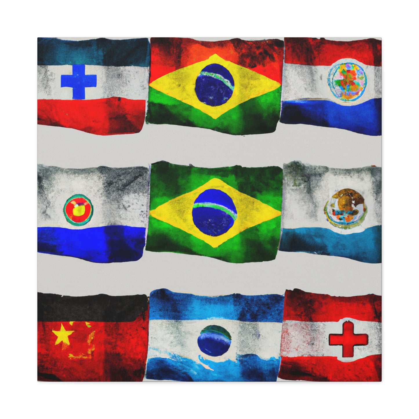 Adelina De Oliveira (1892-1951) - Flags Of The World Canvas Wall Art