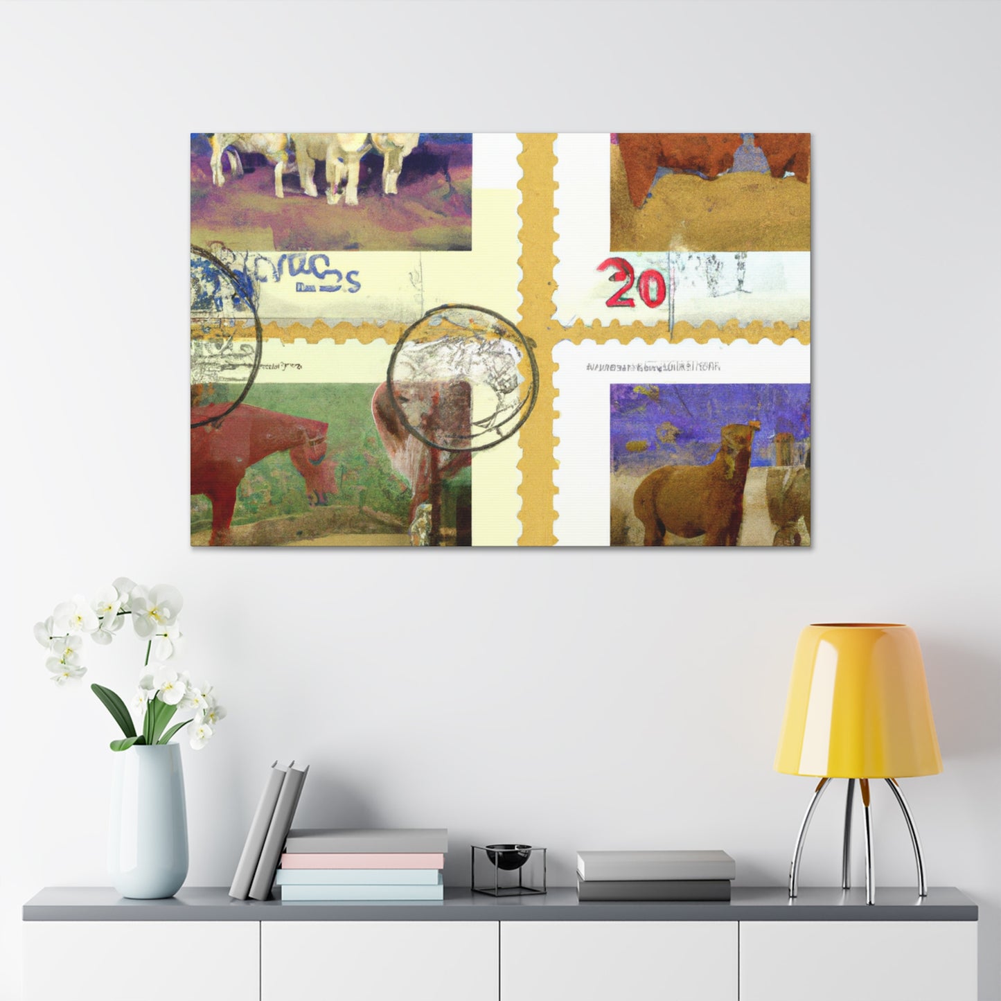 "Cultural Crossroads" - Postage Stamp Collector Canvas Wall Art