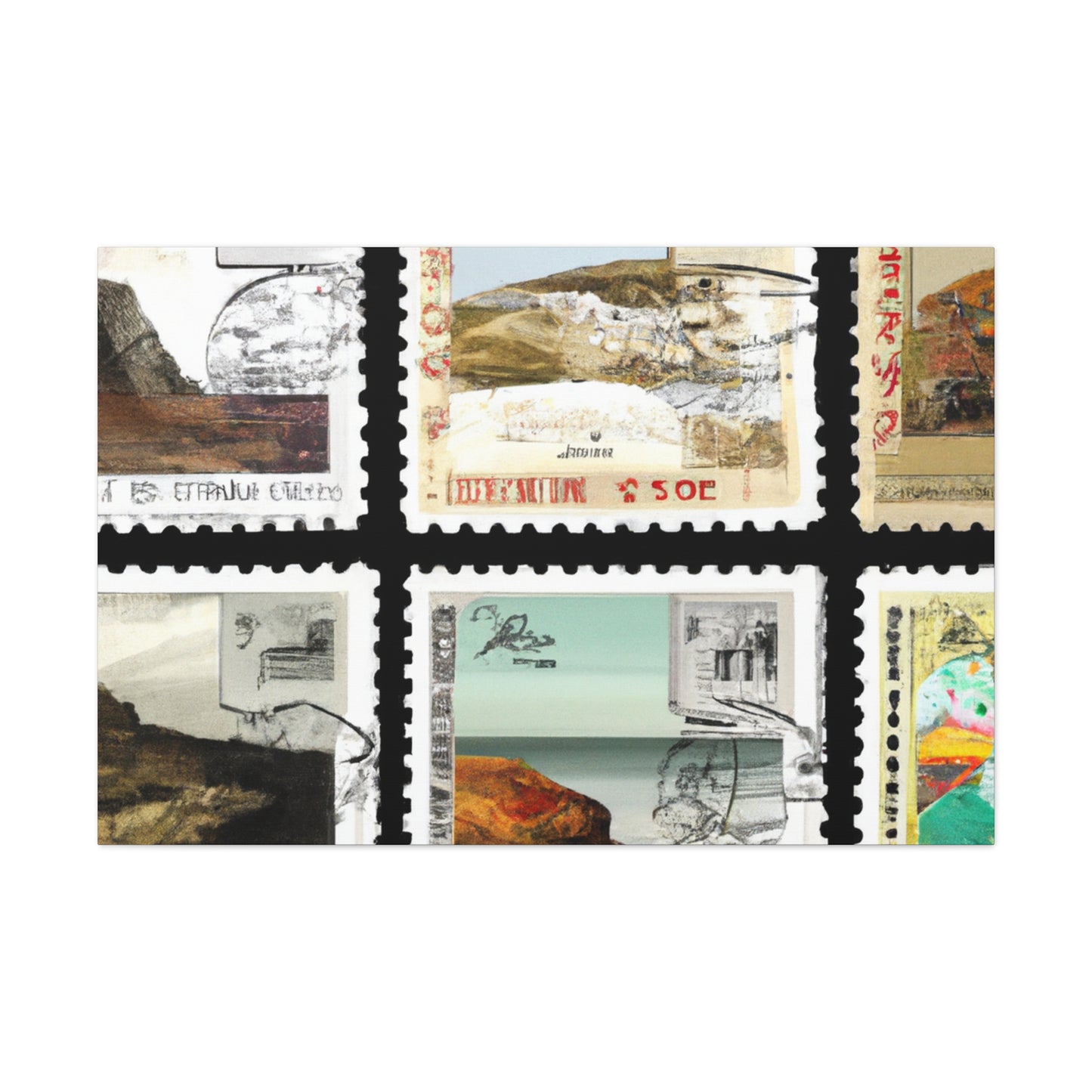 Globetrotter's Gallery - Postage Stamp Collector Canvas Wall Art