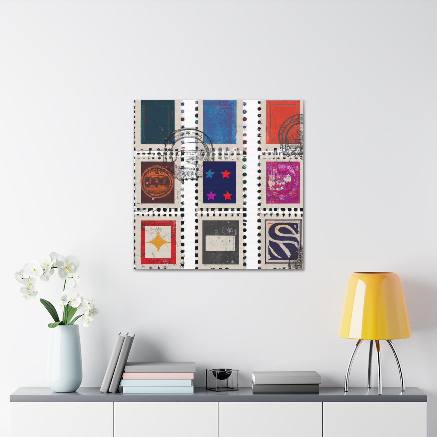 Global Day of Friendship Stamps - Postage Stamp Collector Canvas Wall Art