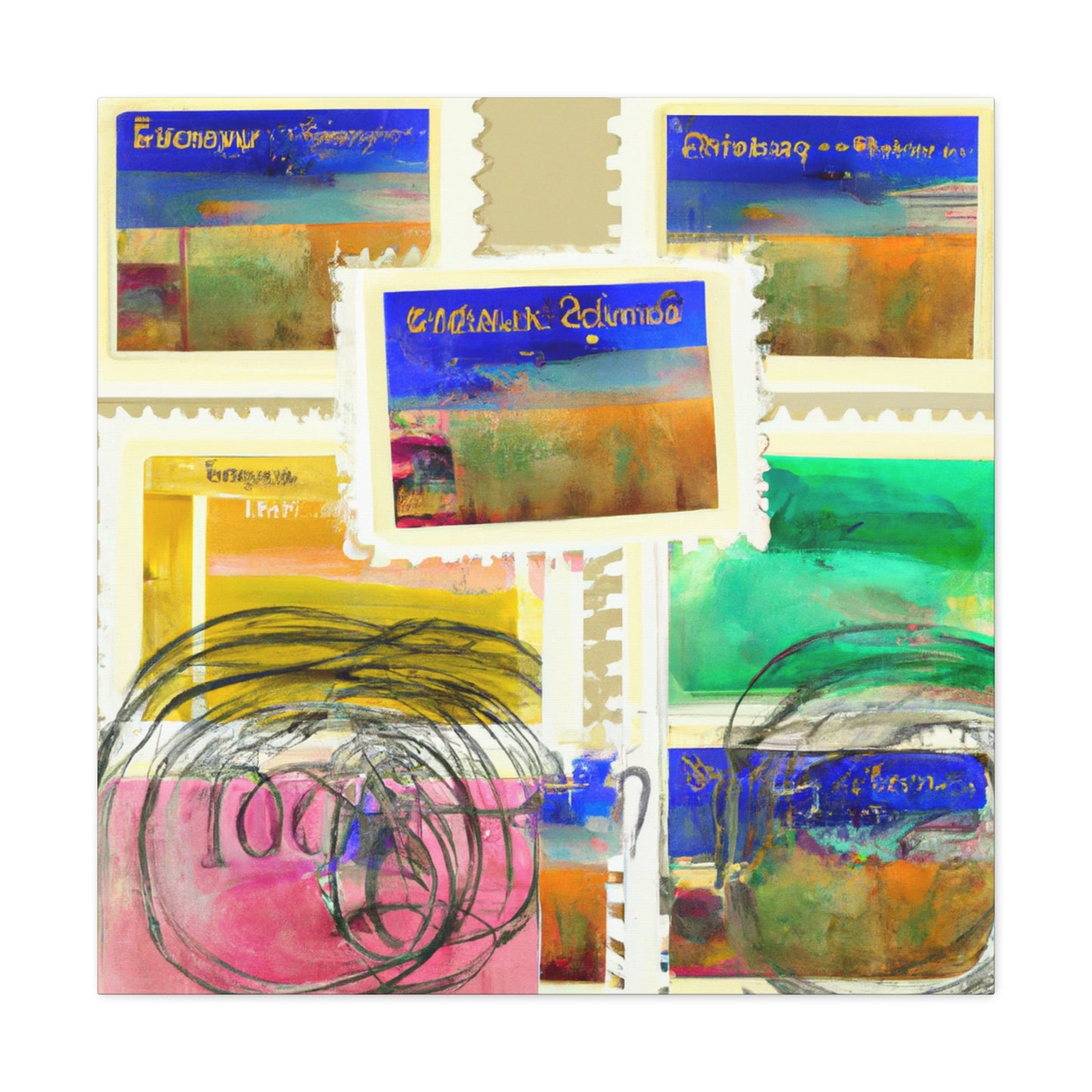 Global Citizens Stamps - Postage Stamp Collector Canvas Wall Art