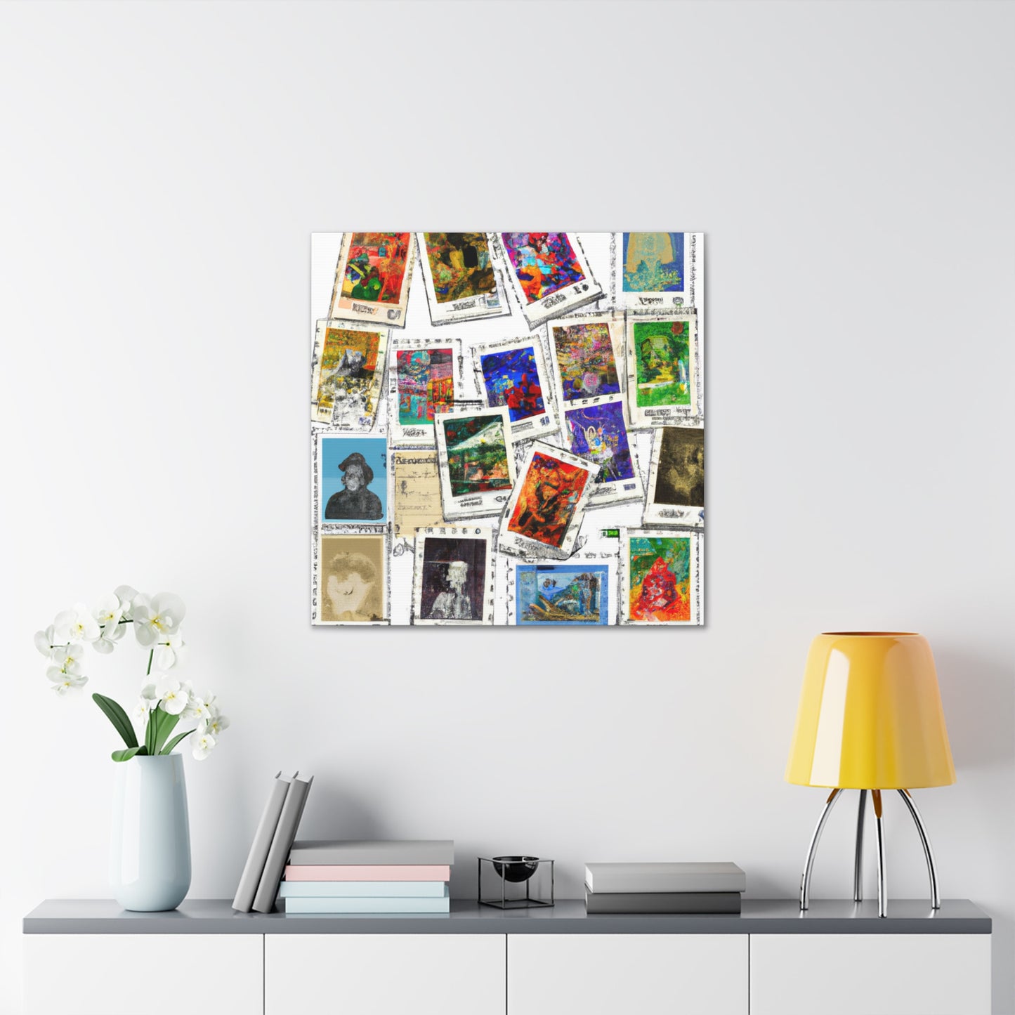 Global Harmony Stamps - Postage Stamp Collector Canvas Wall Art