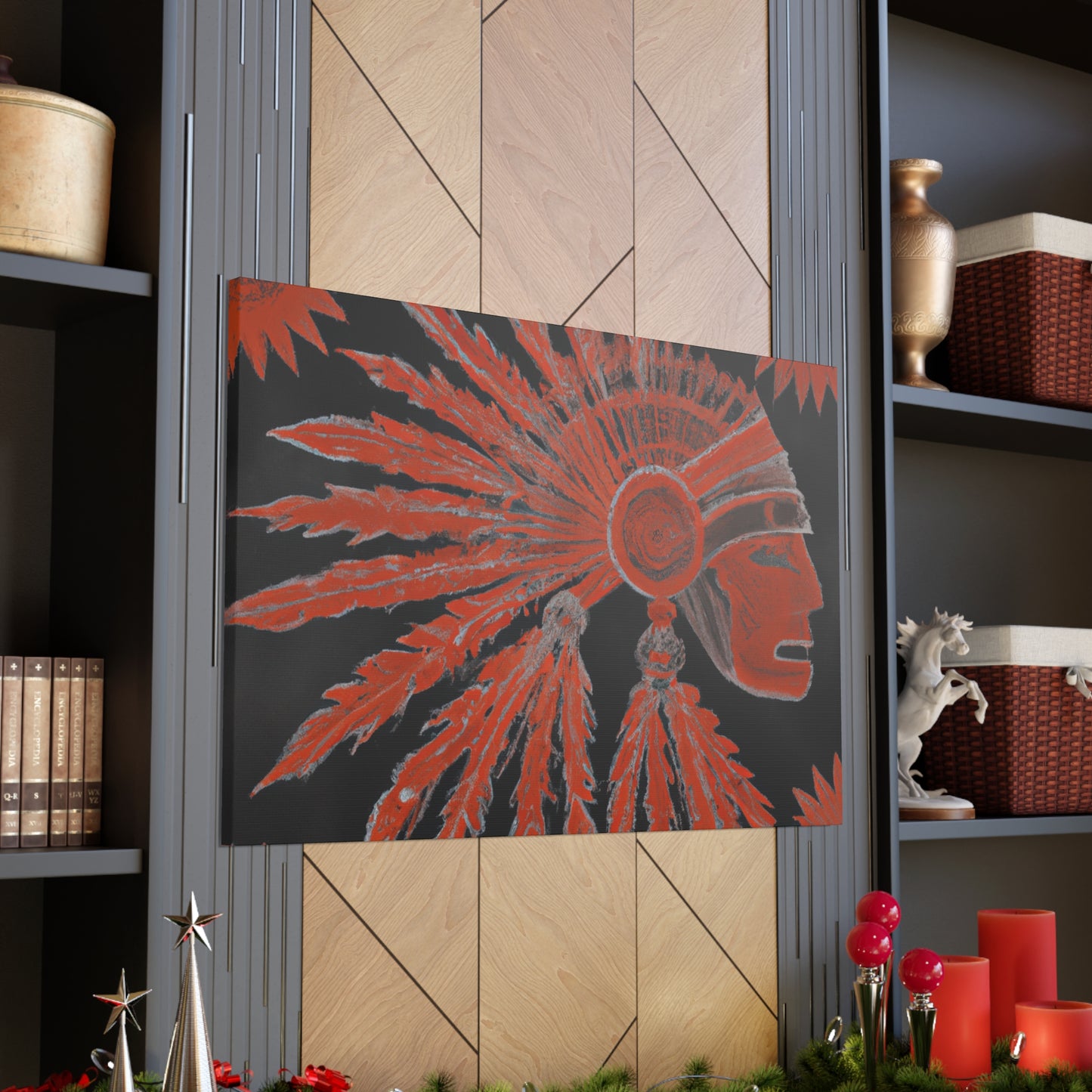 Running Elk - Native American Indian Canvas Wall Art