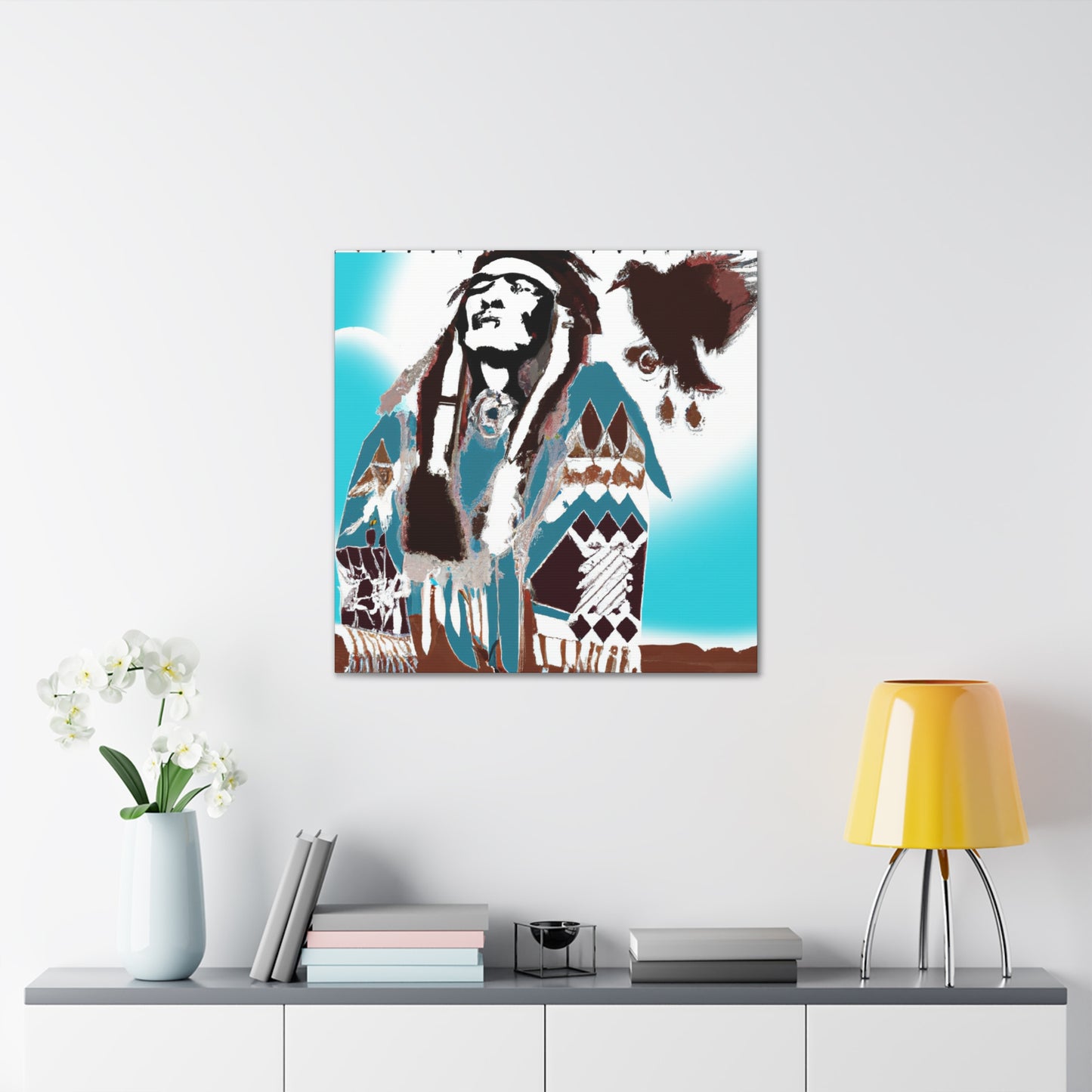 Running Bear - Native American Indian Canvas Wall Art