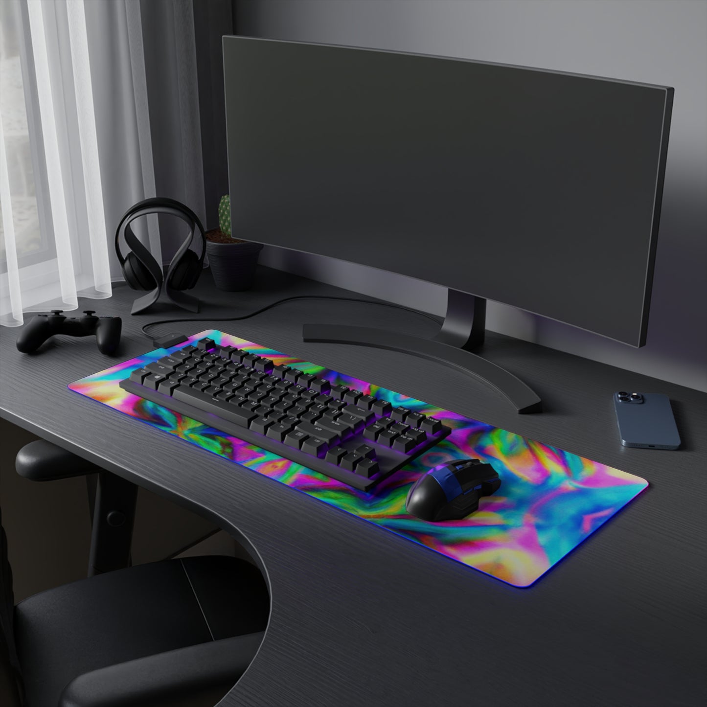 Alexander "Lucky" Ace - Psychedelic Trippy LED Light Up Gaming Mouse Pad