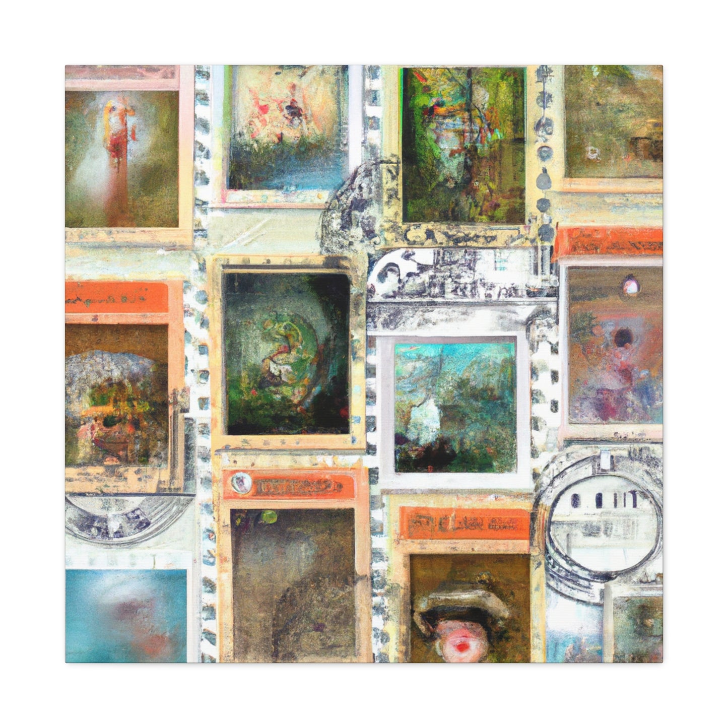 Global Wonders Collection - Postage Stamp Collector Canvas Wall Art