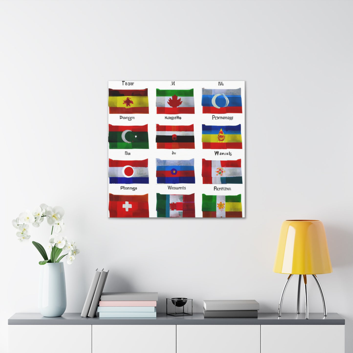 Elizabeth Smithson - Flags Of The World Canvas Wall Art