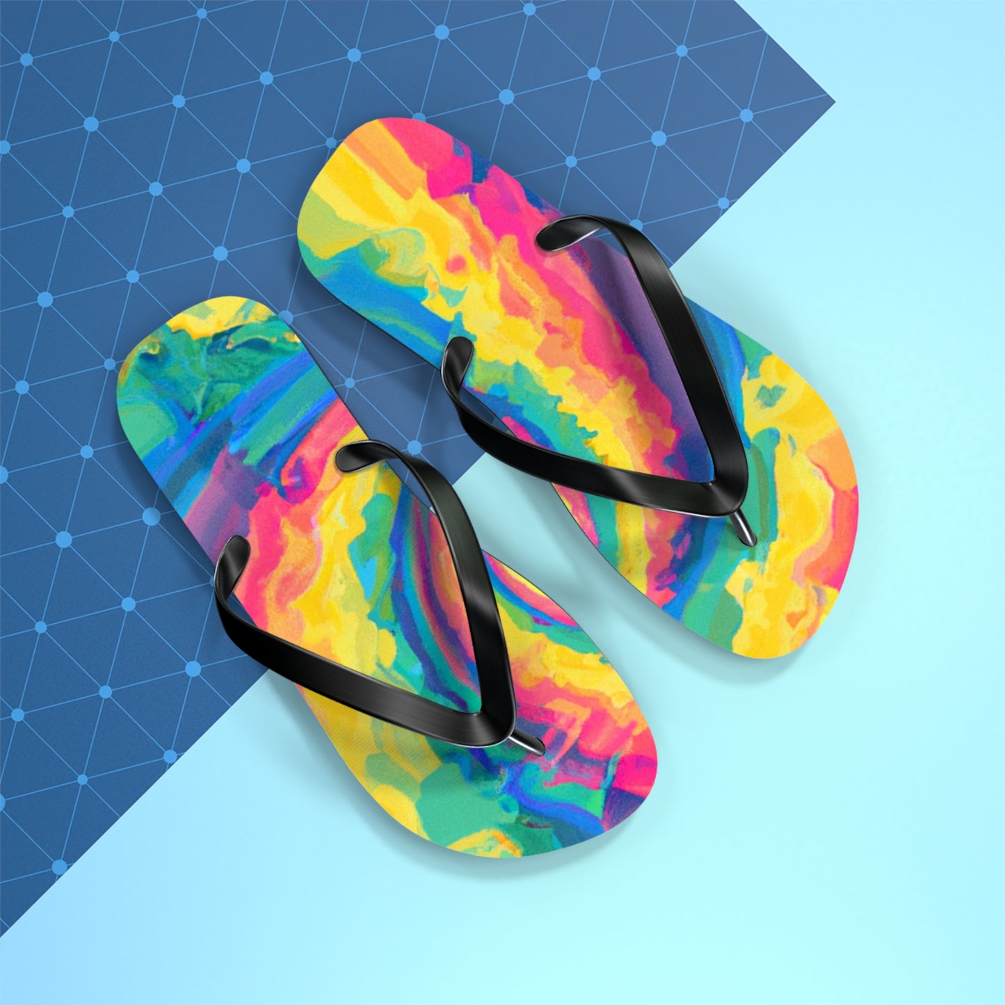 Agatha Brownridge Shoemaker - Psychedelic Trippy Flip Flop Beach Sandals