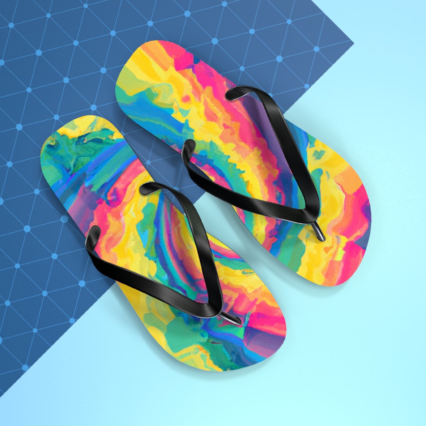 Agatha Brownridge Shoemaker - Psychedelic Trippy Flip Flop Beach Sandals