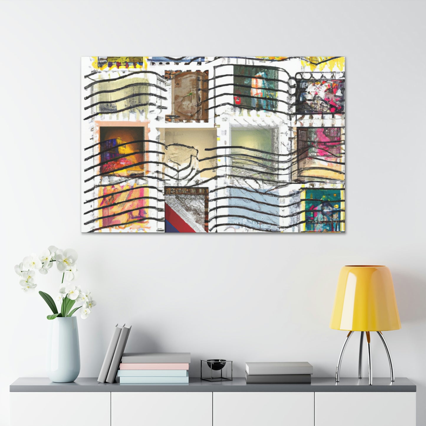 World Wanderings Postage Stamps - Canvas