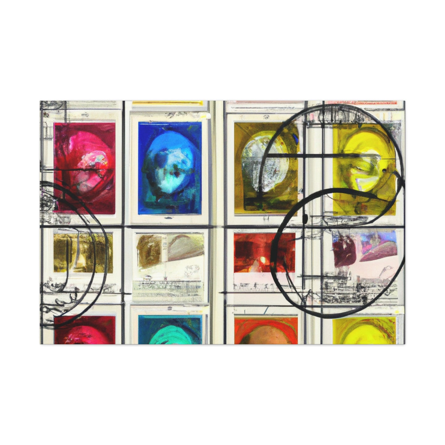 "Symbols of Global Unity" - Postage Stamp Collector Canvas Wall Art