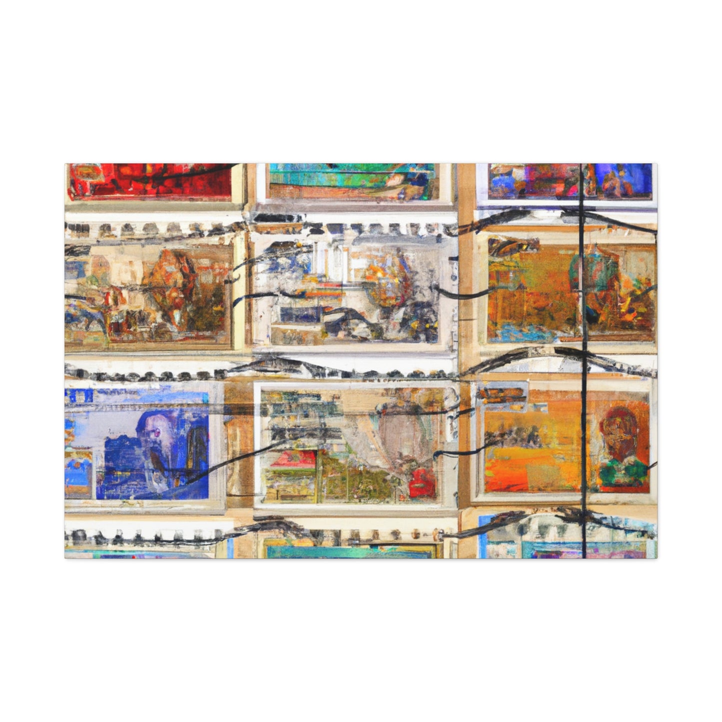 Global Connections stamp series - Postage Stamp Collector Canvas Wall Art