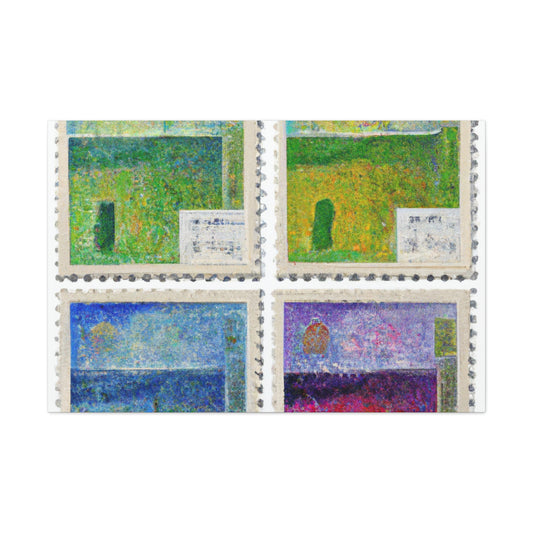 Global Postage Peaks - Postage Stamp Collector Canvas Wall Art