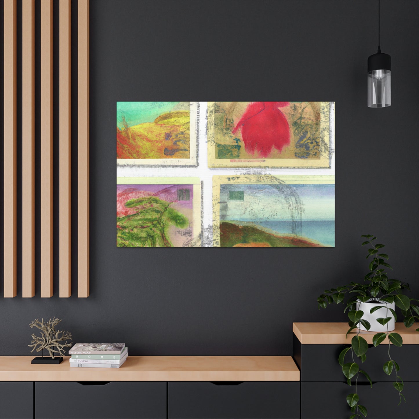 "Treasures of the World" - Postage Stamp Collector Canvas Wall Art