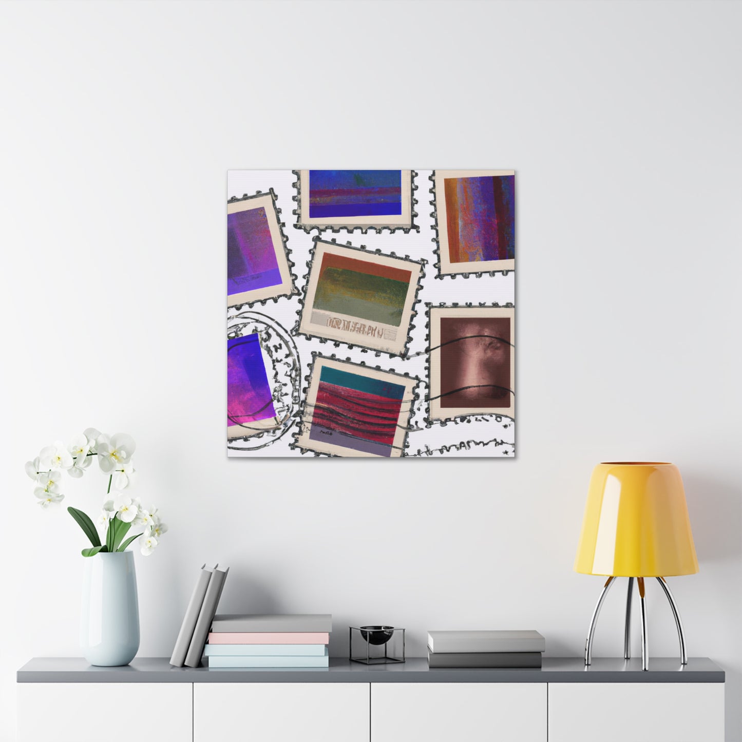 Global Celebrations: A Journey Through Stamps. - Postage Stamp Collector Canvas Wall Art