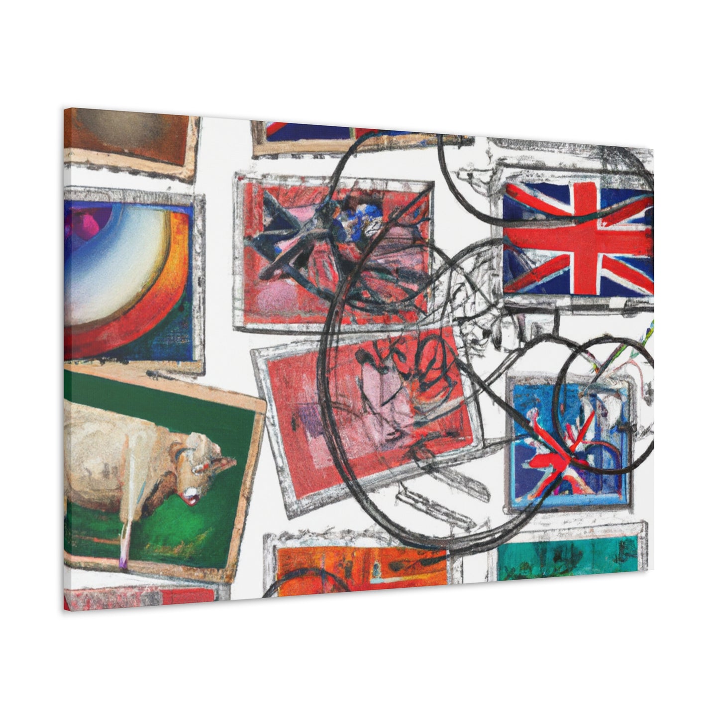 Global Commemorative Stamps - Postage Stamp Collector Canvas Wall Art