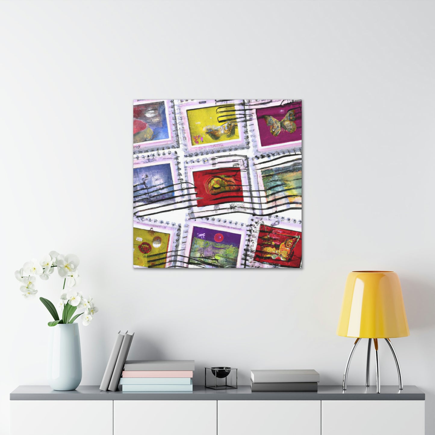 Global Celebrations Stamps - Postage Stamp Collector Canvas Wall Art