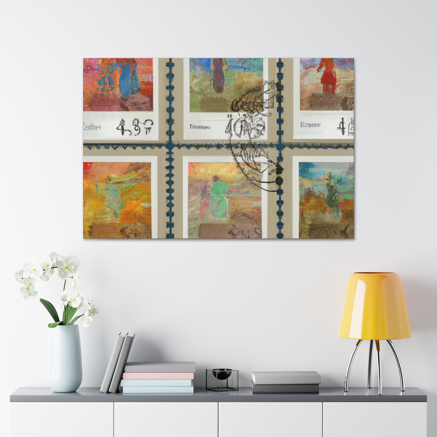 Global Stamp Collection - Postage Stamp Collector Canvas Wall Art