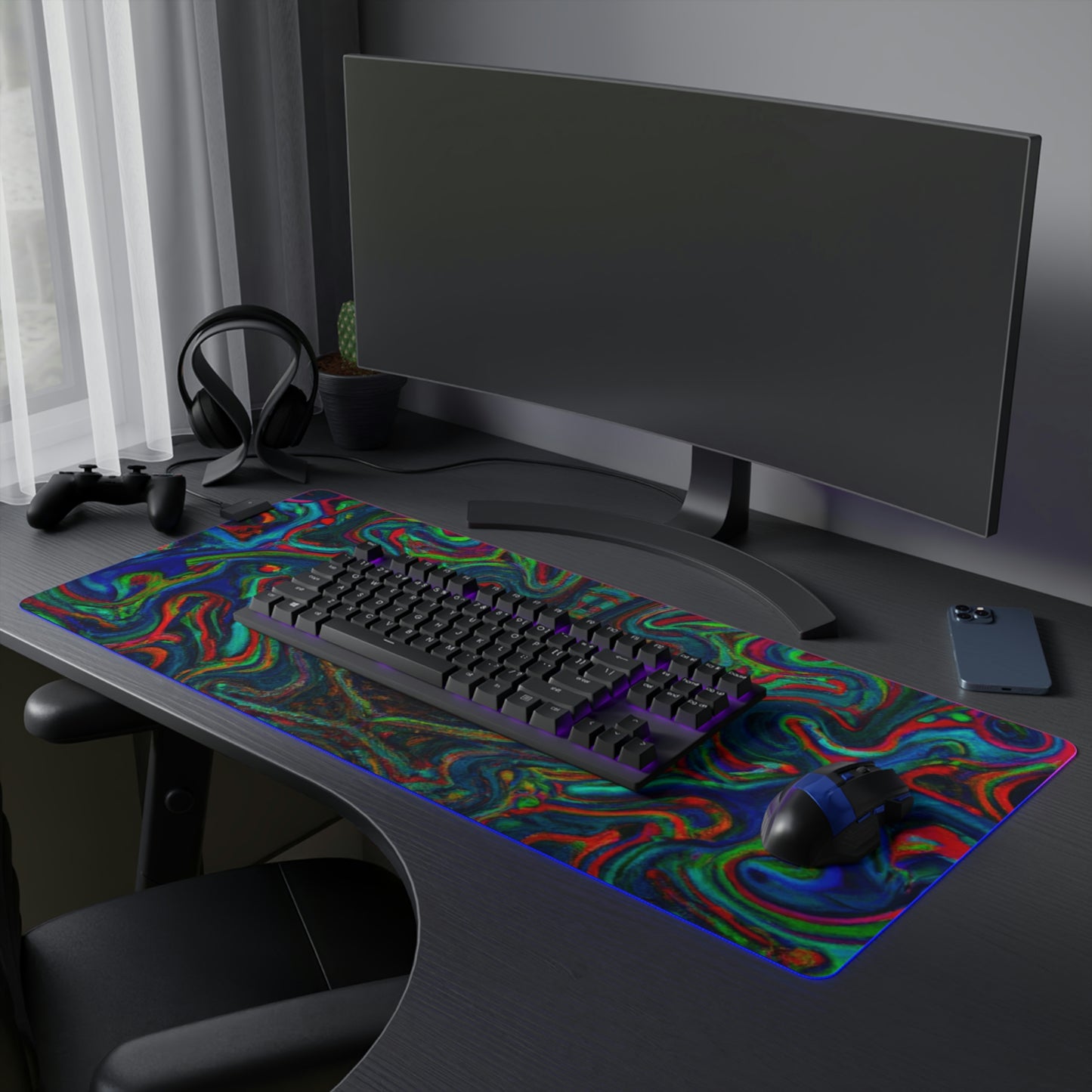 Bubble Bopper Bobbie - Psychedelic Trippy LED Light Up Gaming Mouse Pad