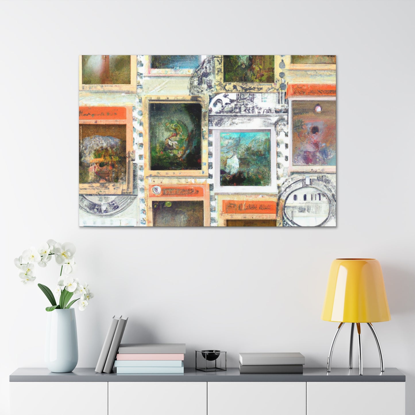 Global Wonders Collection - Postage Stamp Collector Canvas Wall Art