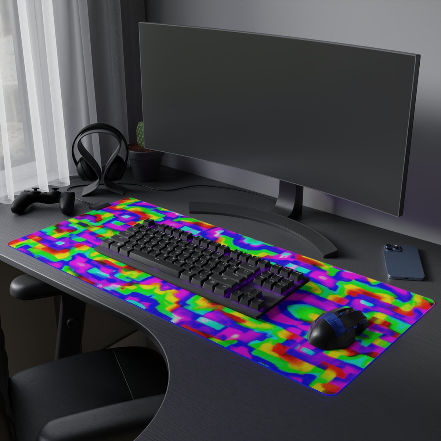 Chucky the Rockerbot. - Psychedelic Trippy LED Light Up Gaming Mouse Pad