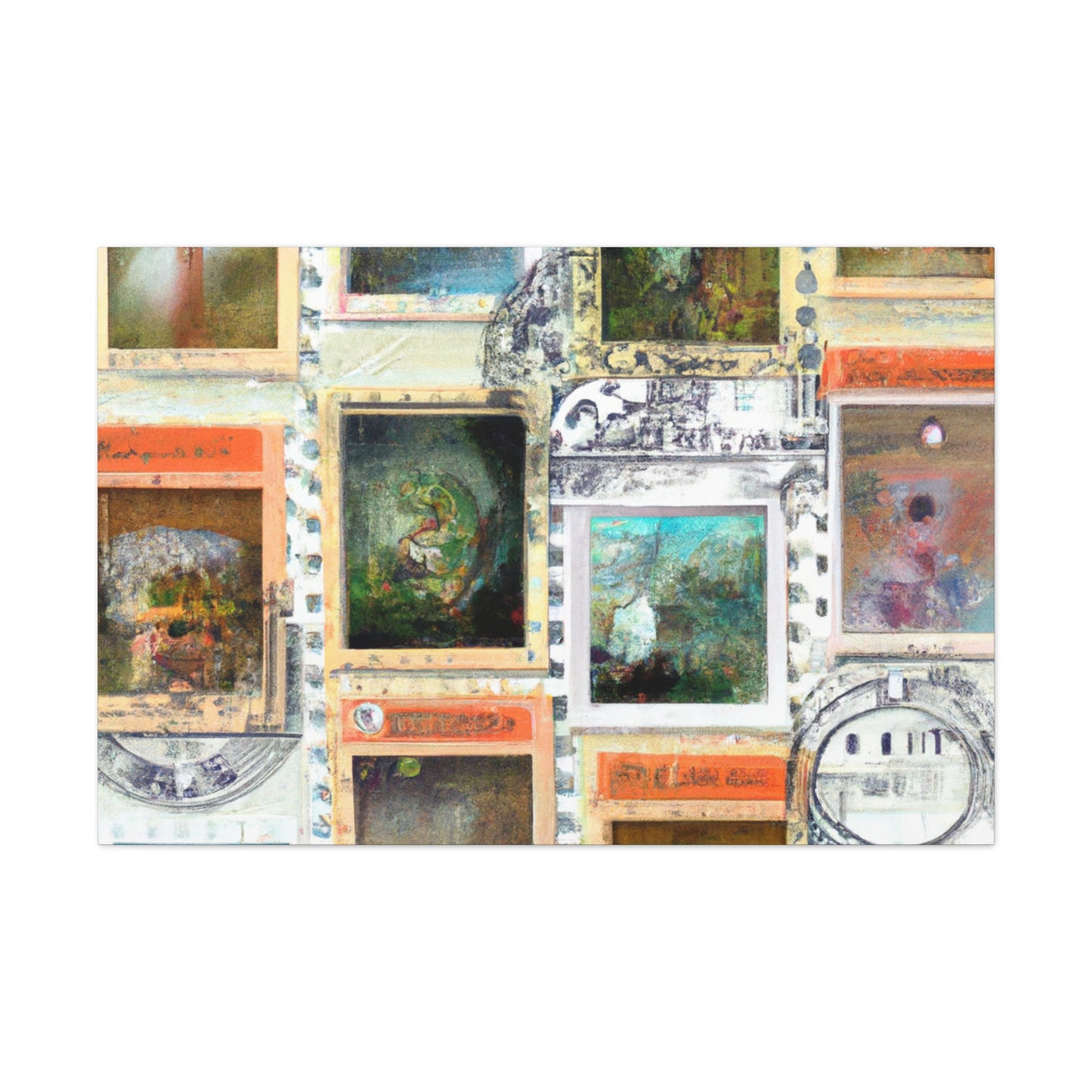 Global Wonders Collection - Postage Stamp Collector Canvas Wall Art