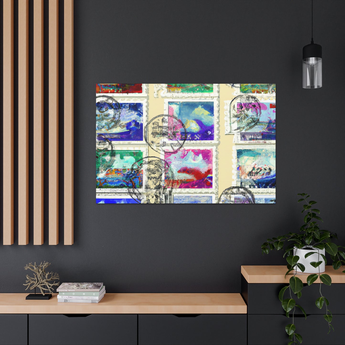 Globe Trotting Stamps - Postage Stamp Collector Canvas Wall Art