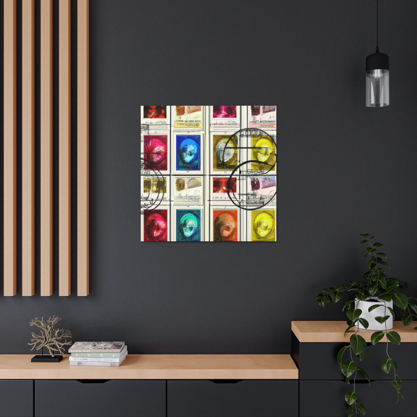 "Symbols of Global Unity" - Postage Stamp Collector Canvas Wall Art