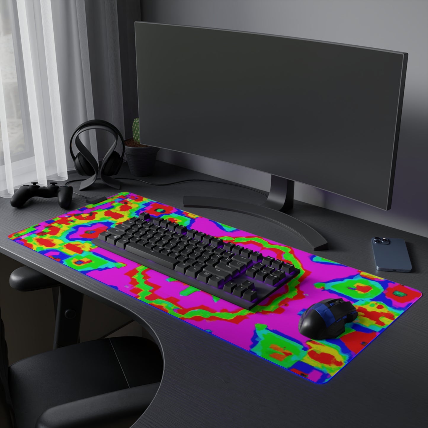 Lacy Lightningbolt - Psychedelic Trippy LED Light Up Gaming Mouse Pad