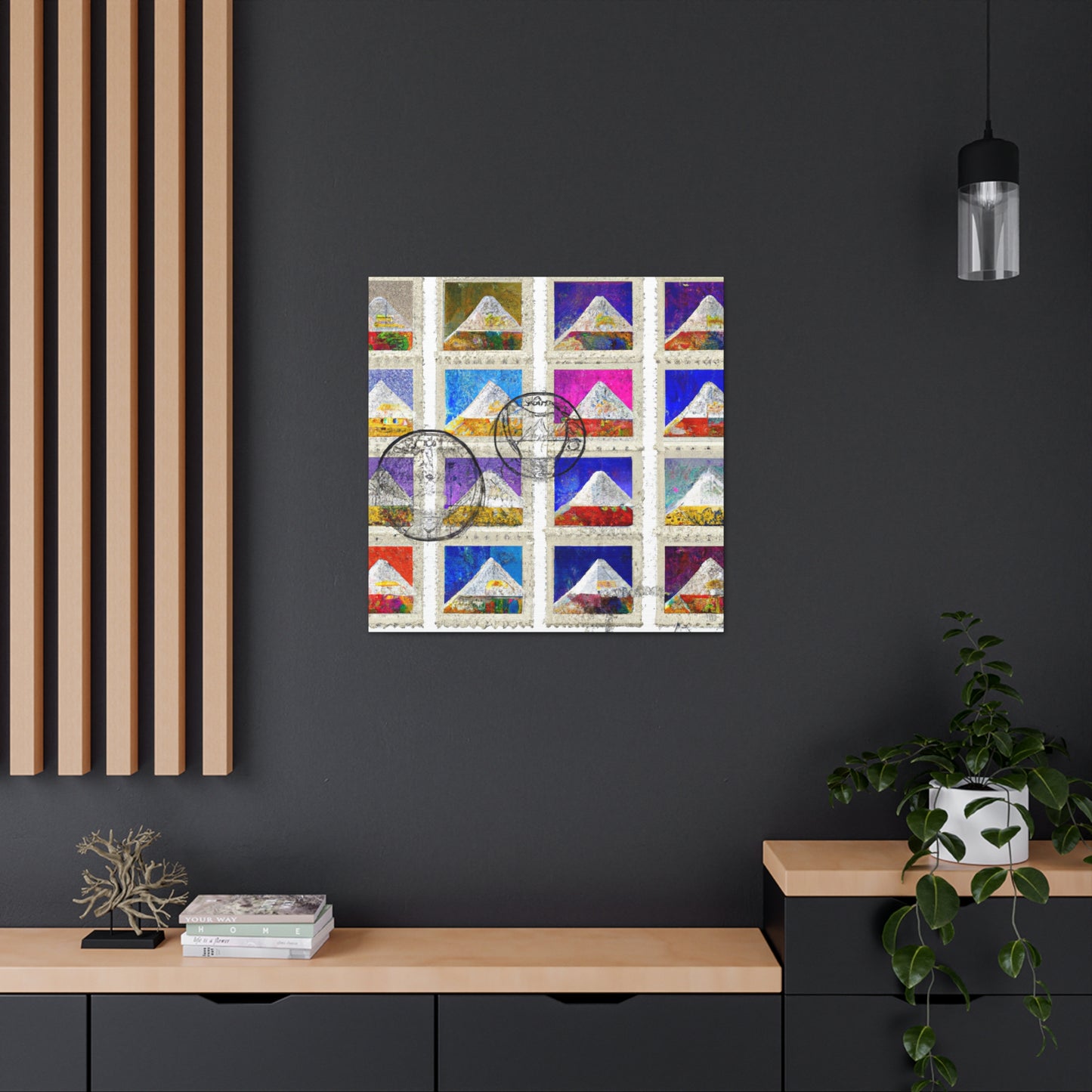 "Global Treasures" - Postage Stamp Collector Canvas Wall Art