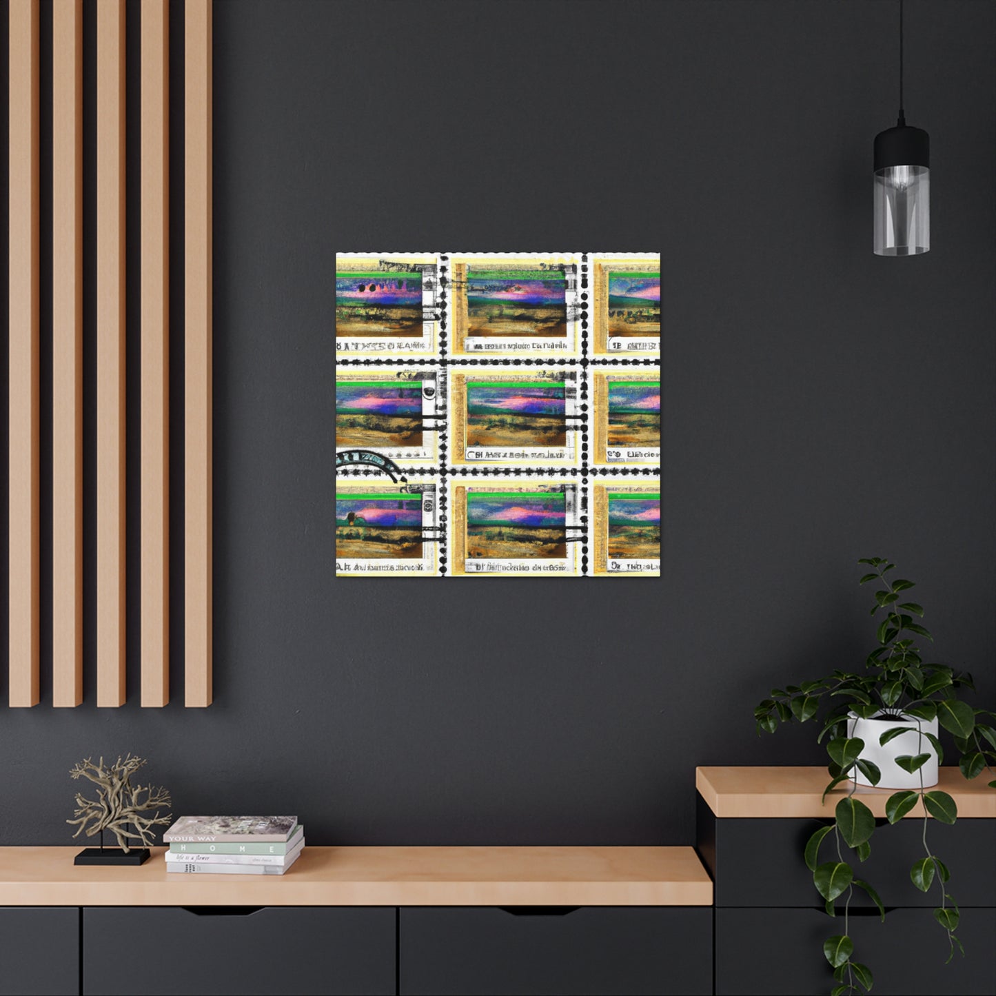 Global Celebration Stamps - Postage Stamp Collector Canvas Wall Art