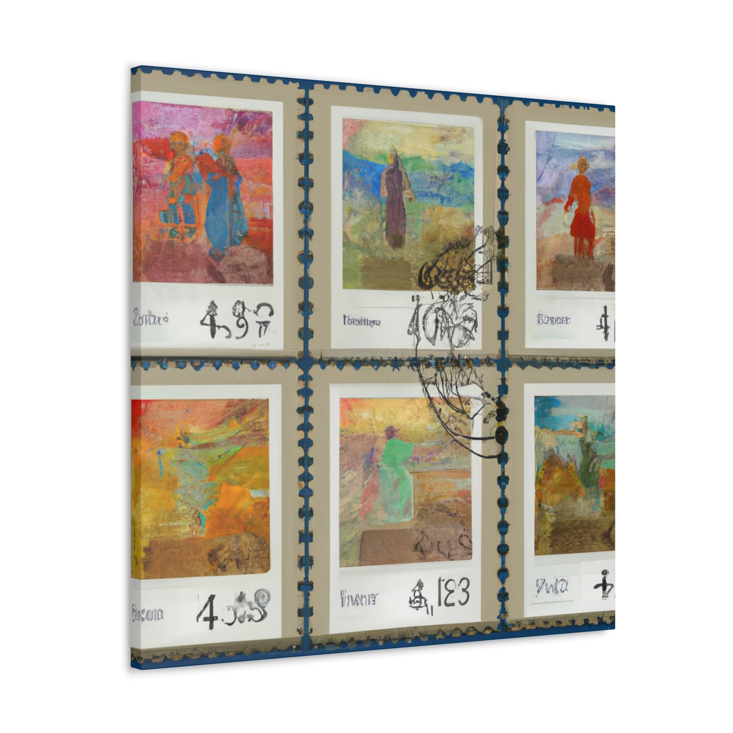 Global Stamp Collection - Postage Stamp Collector Canvas Wall Art