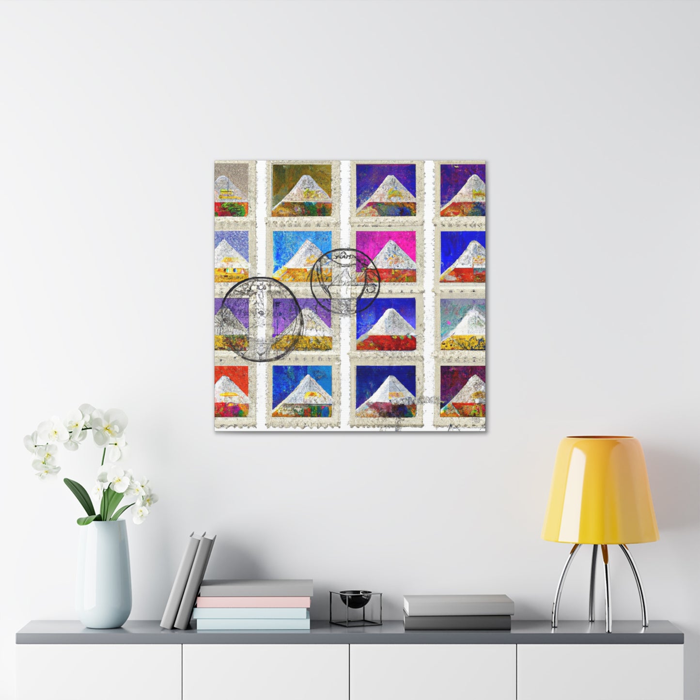 "Global Treasures" - Postage Stamp Collector Canvas Wall Art