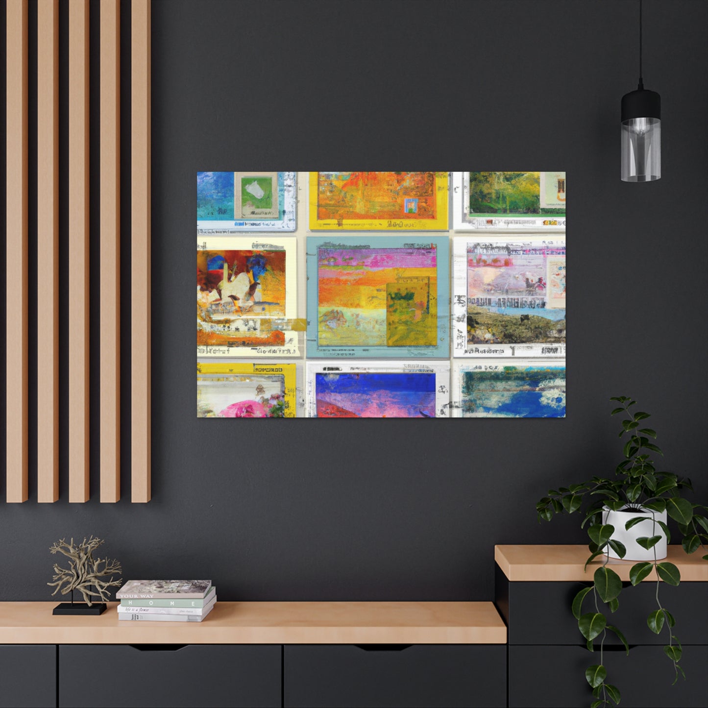 World of Wonders Stamp Collection - Postage Stamp Collector Canvas Wall Art