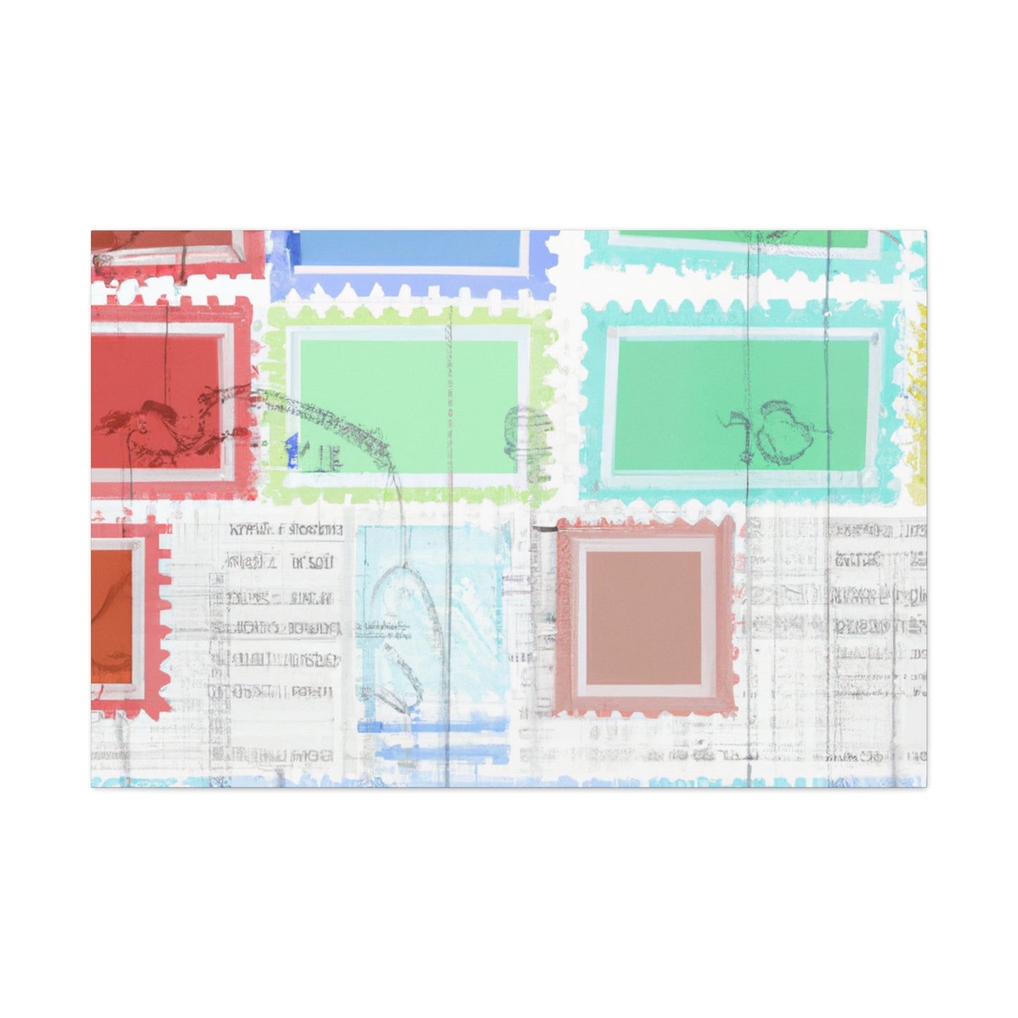 Global Journey Stamps - Postage Stamp Collector Canvas Wall Art